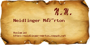 Neidlinger Márton névjegykártya