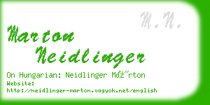 marton neidlinger business card